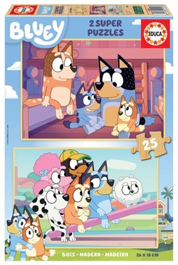 PUZZLE INFANTIL BLUEY 2X25 PIÈCES DE BOIS