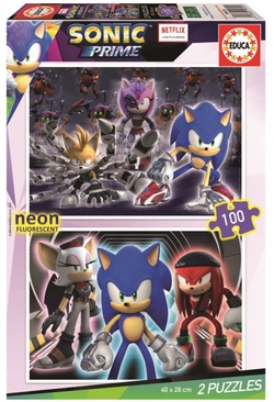 PUZLE INFANTIL SONIC NEON 2X100 PECES