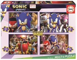 PUZZLE INFANTIL SONIC NEON MULTI 4 50 80 100 150 PEZAS
