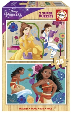 PUZLE INFANTIL DISNEY PRINCESS BELLA+VAIANA 2X25 PECES