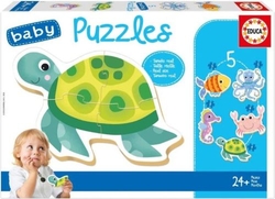 BABY PUZZLES ANIMAIS ACUATICOS ( 5PUZZLES 3,4,5 PEZAS )