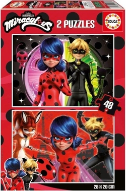 PUZZLE 2X48 PIEZAS MIRACULOUS LADYBUG