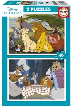 PUZZLE 2X48 PEZAS DISNEY ANIMALS