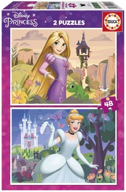 PUZZLE 2X48 PEZAS PRINCESAS DISNEY