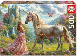 PUZZLE 500 PEÇAS HADAS E UNICORNIOS COM MARIPOSAS