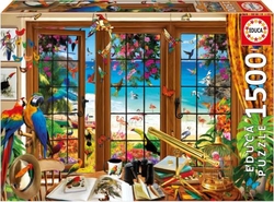 PUZZLE 1500 PEZAS VENTANA OBSERVADOR AVES