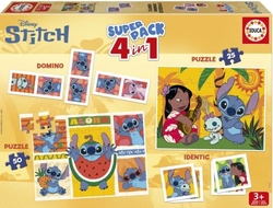 SUPERPACK STITCH 4 EN 1.(DOMINO+2 PUZZLES+IDENTIC)