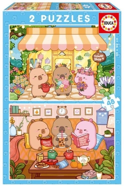 PUZZLE 2X48 PEZAS CAPYBARAS CAPYFUN