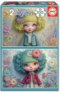 PUZZLE 2X100 PEZAS CHICAS FLORALES