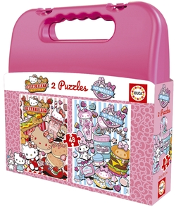 PUZZLE 2X48 PEZAS HELLO KITTY