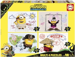 MUSTI PUZZLE 4 IN 1 MINIONS AND MONSTERS 50 80 100 150 PZS