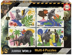 4-IN-1 MULTI PUZZLE JURASSIC WORLD 50 80 100 150 PIECES