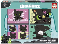 4-IN-1 MULTI PUZZLES HOW TO TRAIN YOUR DRAGON 50 80 100 15