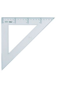 BOX OF 20 SET SQUARES 30CM TRANSPARENT PLASTIC SAFTA