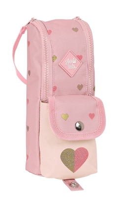 CASE WITH HANDLE GLOWLAB HEARTS 6X21X6CM
