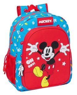 MOCHILA JUNIOR ADAPTABLE CARRO MICKEY MOUSE FANTASTIC 32x38x12cm