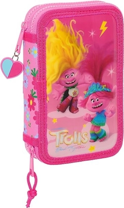 PLUMIER DOUBLE PETIT 28 PIÈCES TROLLS