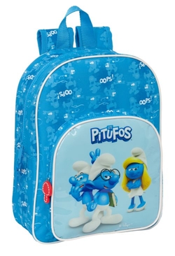 MOTXILA INFANTIL ADAPT.CARRO LOS PITUFOS 26X34X11CM