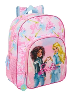 MOCHILA JUNIOR ADAPTABLE CARRO BARBIE PAINTERLY 32x38x12cm