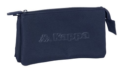 ESTOJO TRIPLO KAPPA BASICS AZUL MARINHO 22X12X3CM