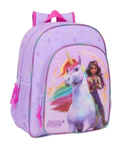 MOCHILA JUNIOR ADAPT.CARRO UNICORN ACADEMY 32X38X12CM