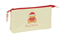 PORTATOT TRIPLE OSITO BEIGE FELICES FIESTAS 22X12X3CM