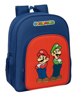 MOCHILA JUNIOR ADAPT.CARRO SUPER MARIO MAMMA 32X38X12CM