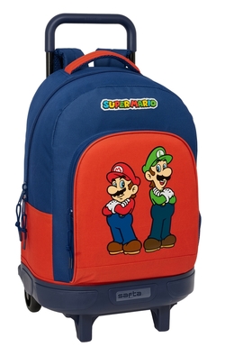 MOCHILA GRANDE CON RUEDAS COMPACT EXTRAIBLE SUPER MARIO MAMMA MIA 33x45x22cm