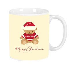 TAZA GRAN OSITO BEIGE FELICES FIESTAS 8X9,5X8CM