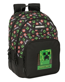 MOCHILA DUPLO ADAPT.CARRO MINECRAFT 32X42X15CM