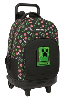 MOCHILA GDE. C/RODAS COM. EXTRAIBLE MINECRAFT 33X45X22CM