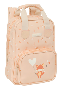 MOCHILA INFANTIL CON ASAS SAFTA PREESCOLAR FLORES 20x28x8cm
