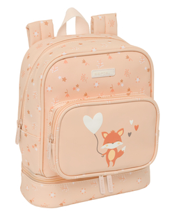 MOCHILA NEVERA GUARDERIA SAFTA PREESCOLAR FLORES 22x27x10cm