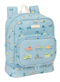 MOCHILA NEVERA GUARDERIA SAFTA PREESCOLAR GRUAS 22x27x10cm
