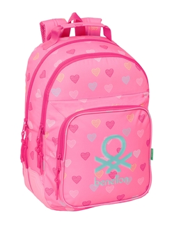 MOCHILA DUPLO ADAPT.CARRO BENETTON HEART 32X42X15CM