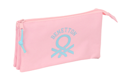 PORTATOT TRIPLE BENETTON BASICS ROSA PASTEL 22X12X3CM