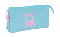 PORTATOT TRIPLE BENETTON BASICS CELESTE 22X12X3CM