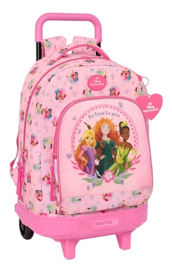 MOCHILA GDE. C/RODAS COM. EX. PRINCESAS DISNEY 33X45X22CM