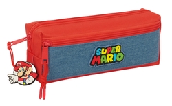 ESTOJO TRIPLO PEQ. C/BORRACHA 22CM SUPER MARIO 22X8,5X6CM