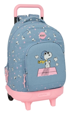 MOCHILA GDE. C/RODAS COMPACT EXTRAIBLE SNOOPY 33X45X22CM