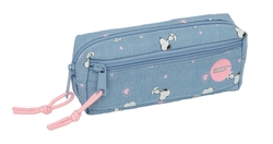PORTATODO TRIPLE PEQUEÑO CON GOMA ELASTICA 22CM SNOOPY 22x8,5x6cm