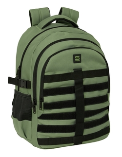 MOCHILA CROSS DUPLO SAFTA VERDE 34X46X15CM