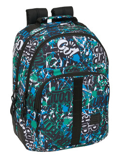 DOUBLE BACKPACK CAR ADAPTATION SAFTA GRAFFITI GO 32X42X15CM