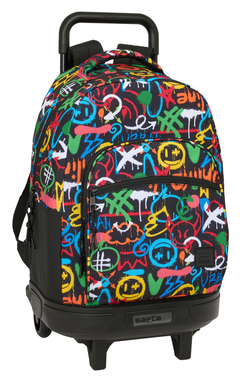 CARTABLE GDE C/RUE. COM. EX GRAFFITI COLORS 33X45X22CM