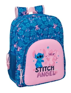 MOCHILA JUNIOR ADAPTABLE A CARRO STITCH LIO 32x38x12cm