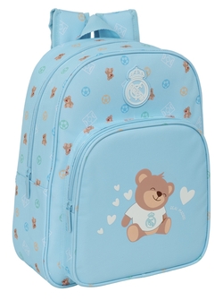 MOCHILA INFANTIL AD.CARRO REAL MADRID PREE AZUL 26X34X11CM