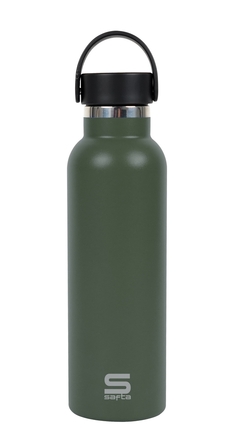 AMPOLLA TERMO EXT GOMA 600ML SAFTA VERD CAMO 25X7,3X7,3CM