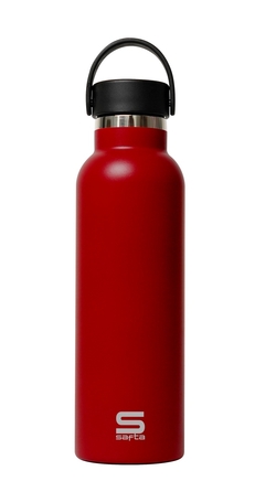 AMPOLLA TERMO EXTERIOR GOMA 600ML SAFTA VERMELL 25X7,3X7,3CM