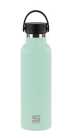 SAFTA 600ML MINT EXTERNAL RUBBER THERMOS BOTTLE 25X7.3X7.3CM
