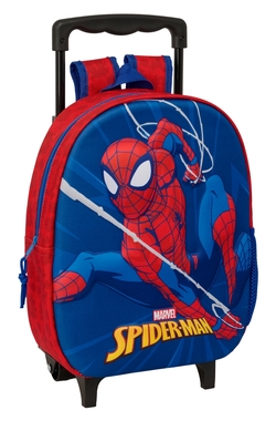 MOCHILA 3D COM RODAS SPIDER-MAN 27X33X10CM